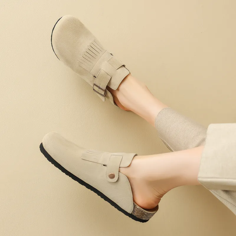 D FUSE SCANDINAVIA Rubber Sole Odor Resistant Abrasion Resistant Slip Resistant Wrap toe Slippers Women's-2