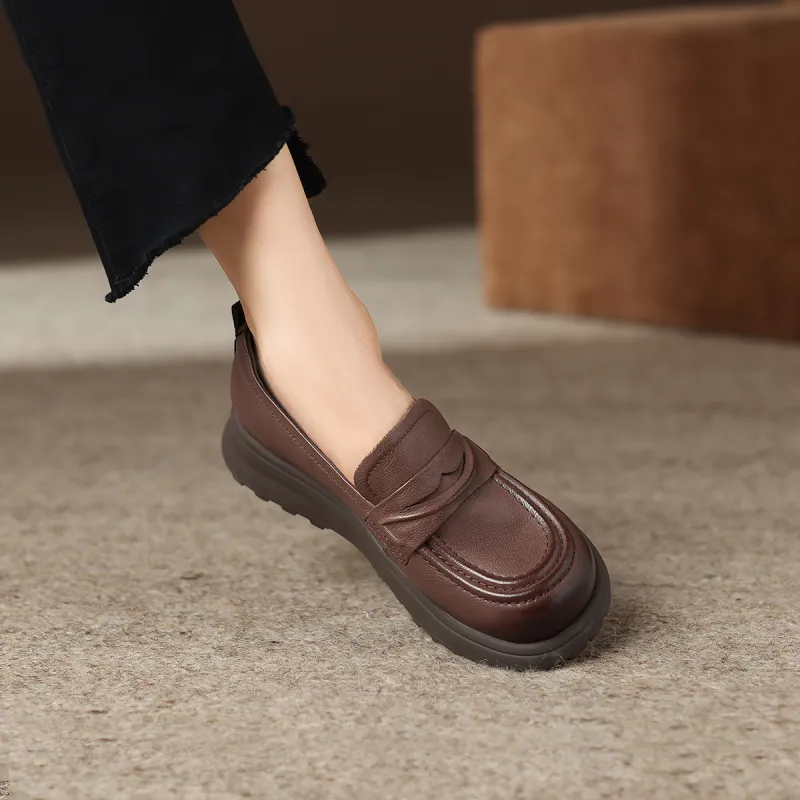 D:FUSE SCANDINAVIA JK Uniform Women's Small Leather Shoes Commute Casual Shoes Loafers Women's-9