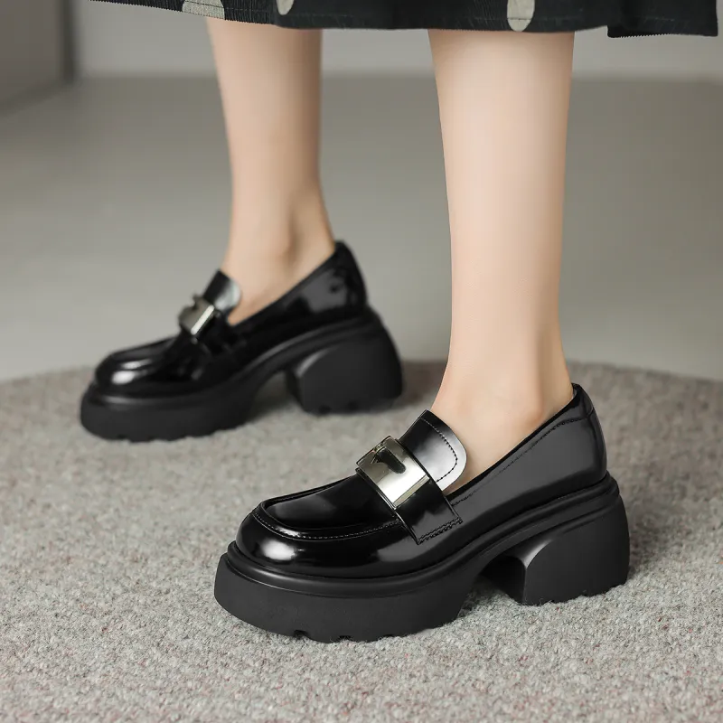 D FUSE SCANDINAVIA Loafers 7.5cm Women's Black-5