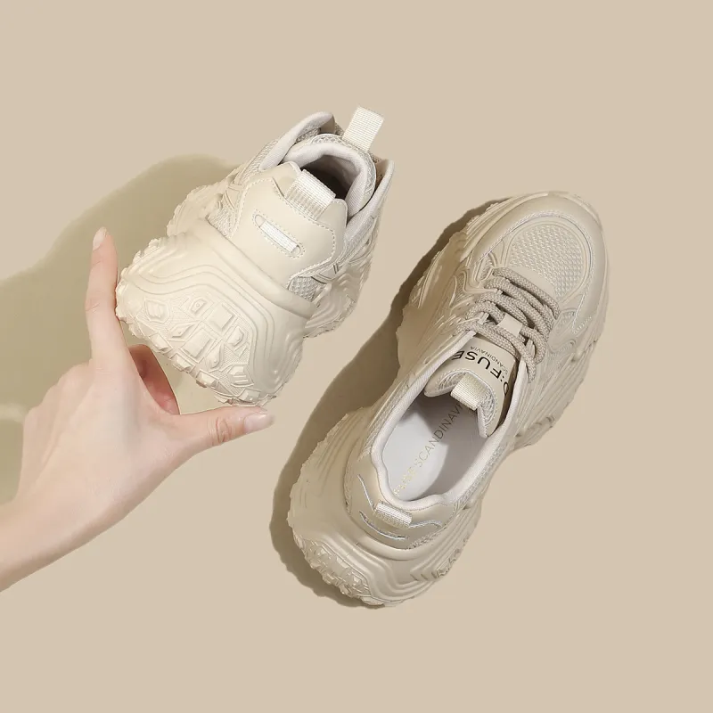 D:FUSE SCANDINAVIA Anti-Slip Wear-Resistant Breathable Support Low-Top Chunky Sneakers Women's-10