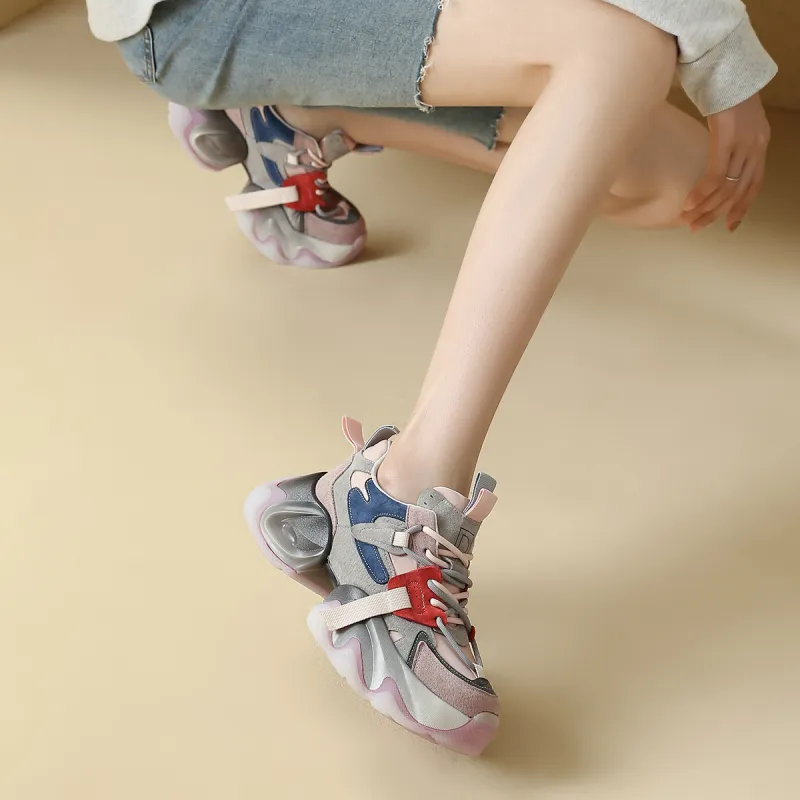 D FUSE SCANDINAVIA Cushioning, Slip Resistant, And Abrasion Resistant Low Top Chunky Sneakers Women's-5