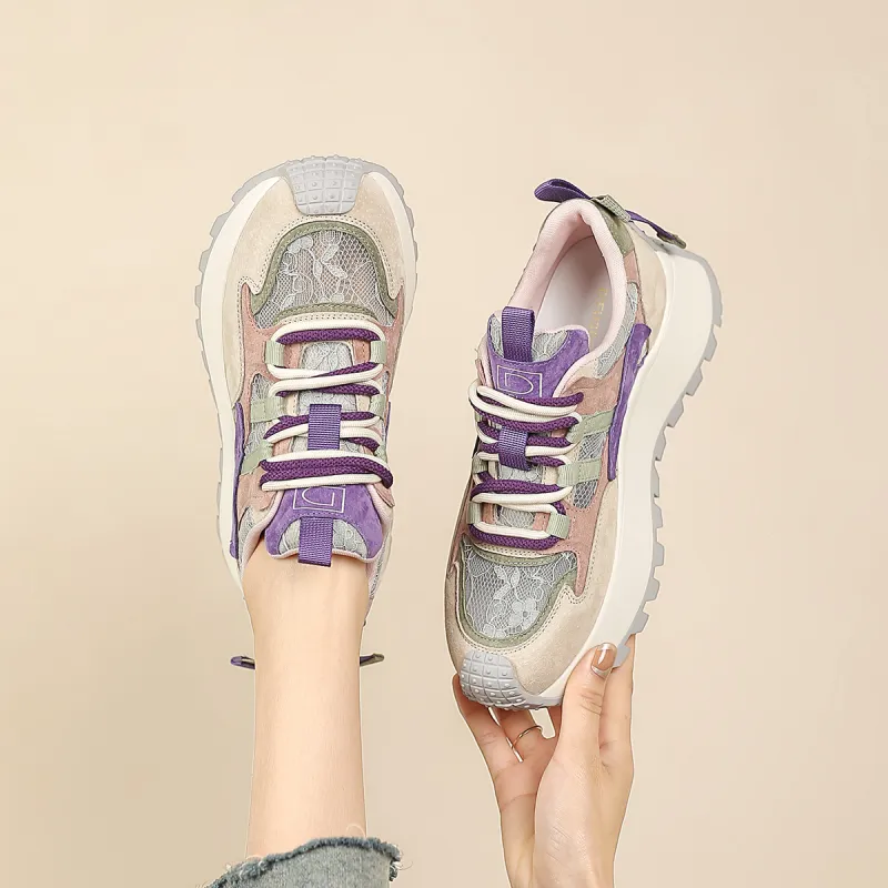 D FUSE SCANDINAVIA Cushioning, Slip Resistant, And Abrasion Resistant Low Top Chunky Sneakers Women's-10