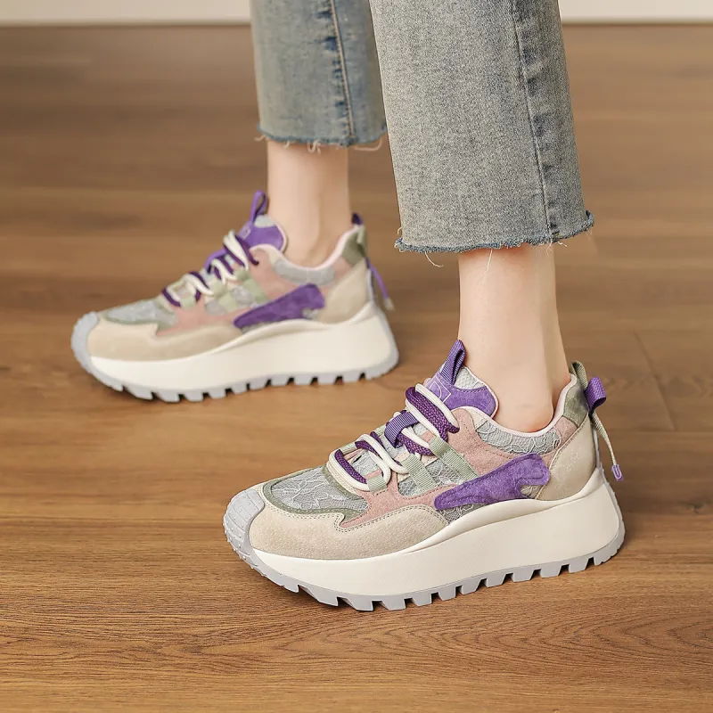 D FUSE SCANDINAVIA Cushioning, Slip Resistant, And Abrasion Resistant Low Top Chunky Sneakers Women's-8