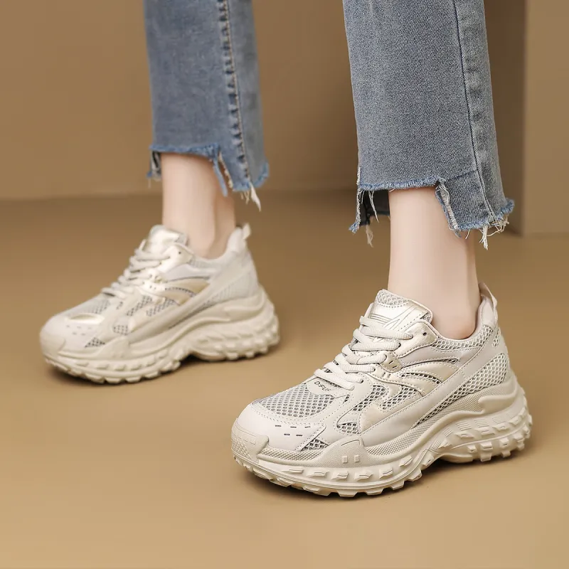 D:FUSE SCANDINAVIA Wear-Resistant Breathable Lightweight Height Increasing Low-Top Chunky Sneakers Women's-9