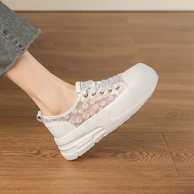 D:FUSE SCANDINAVIA White Sneakers Low-Top Skateboard Shoes Women's-2