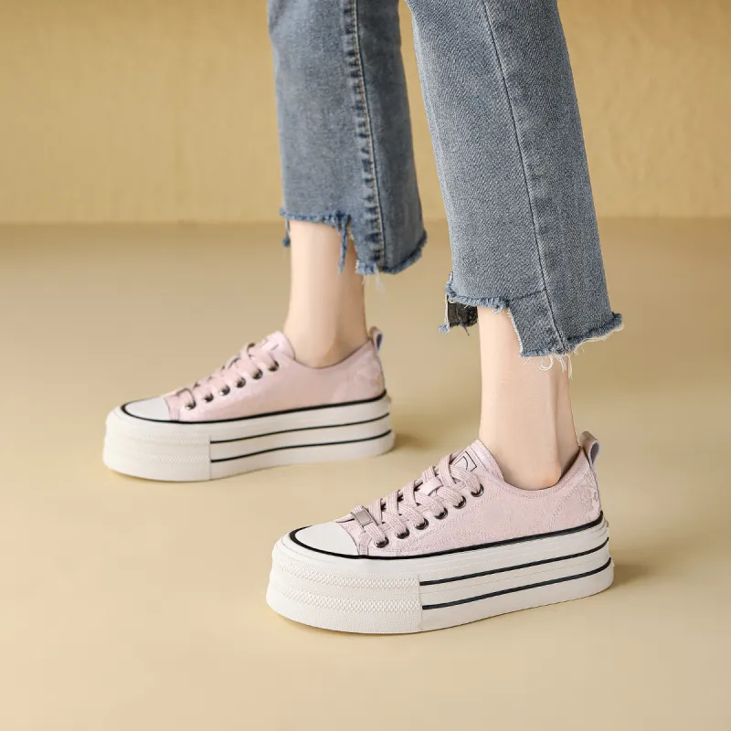 D FUSE SCANDINAVIA White Sneakers Flat Shoes Low Top Skateboard Shoes Women's-8