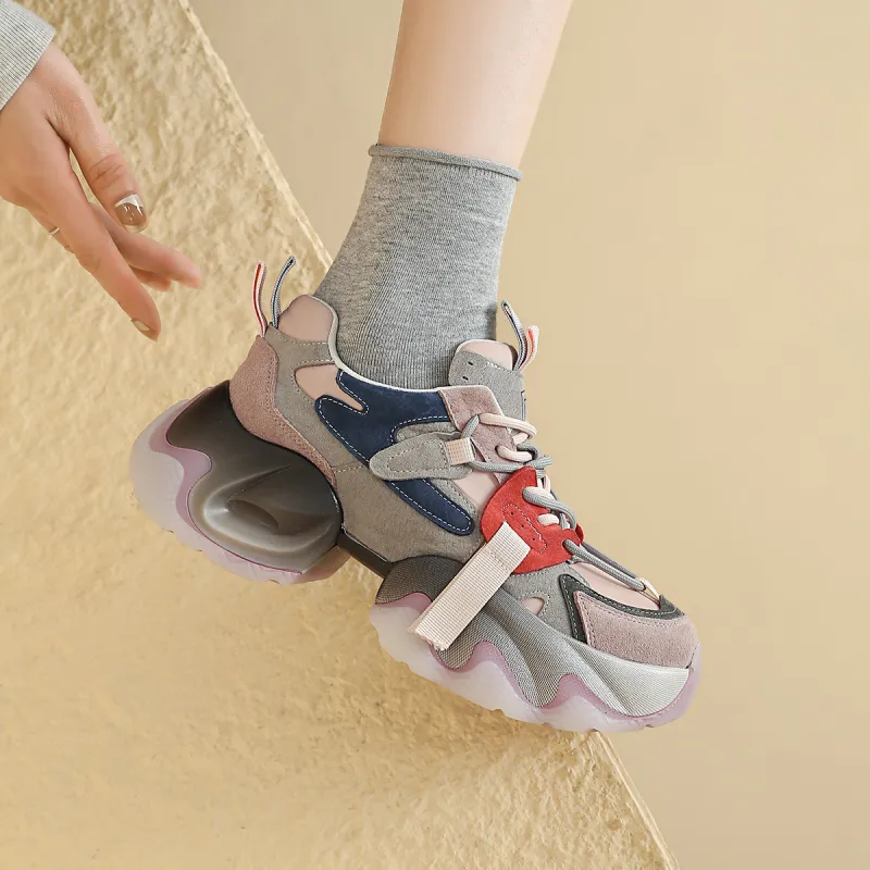 D FUSE SCANDINAVIA Cushioning, Slip Resistant, And Abrasion Resistant Low Top Chunky Sneakers Women's-4