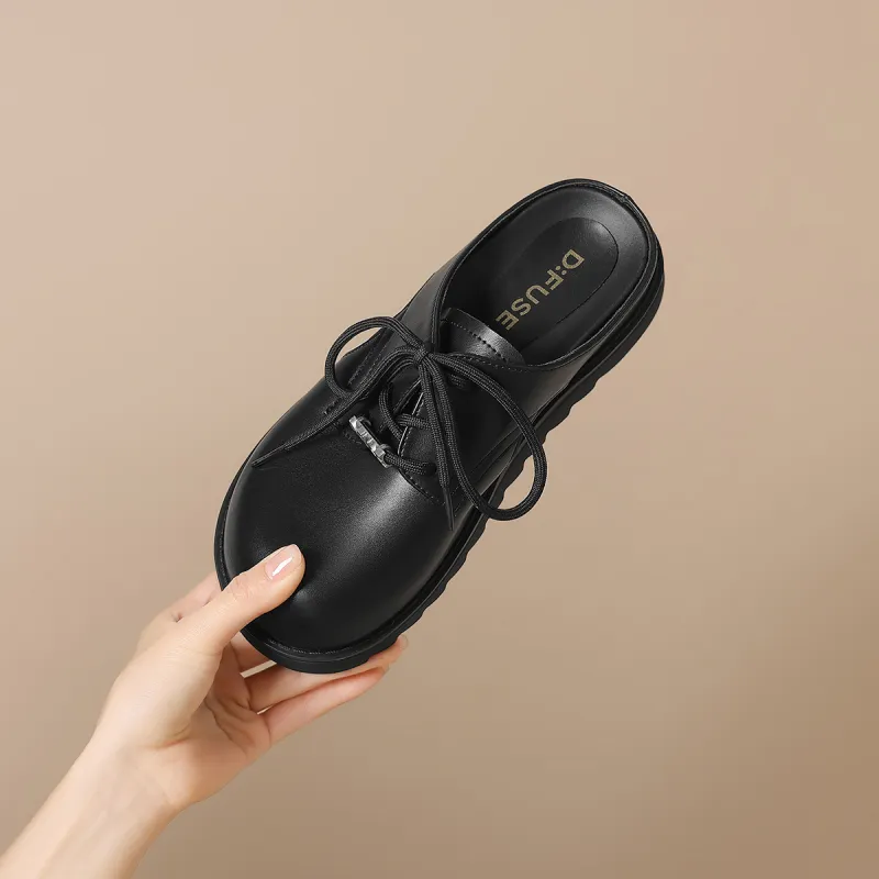 D FUSE SCANDINAVIA Stitching Quiet Abrasion Resistant Wrap toe Slippers Women's-6