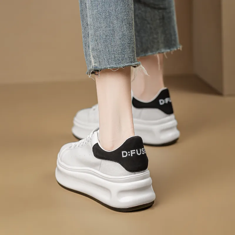 D FUSE SCANDINAVIA White Sneakers Anti Slip And Wear Resistant Lightweight Low Top Skateboard Shoes Women's-11