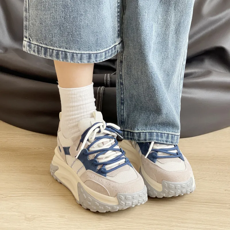 D FUSE SCANDINAVIA Cushioned Wear Resistant Breathable Lightweight Height Increasing Low Top Chunky Sneakers Women's-9