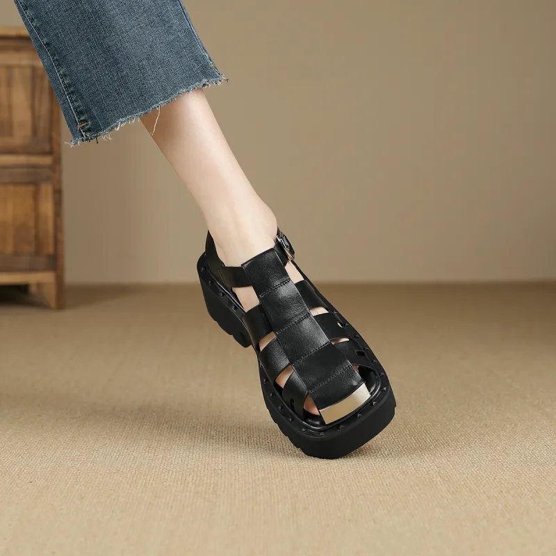 D FUSE SCANDINAVIA Roman Sandals Women's Black-5