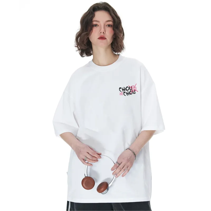 CHOUCHOUS Drop Shoulder Sleeve T Shirt Women's-11