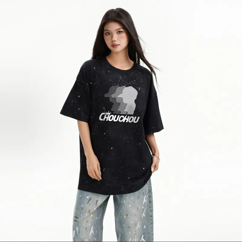 CHOUCHOUS Drop Shoulder Sleeve T Shirt Women's-2