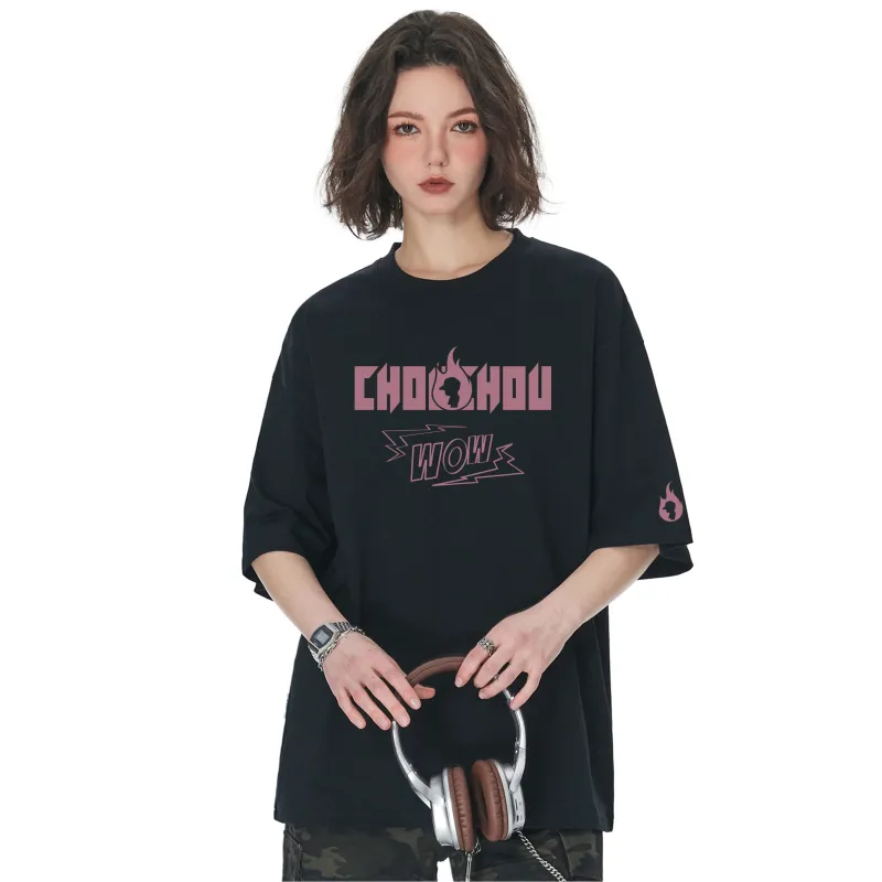 CHOUCHOUS Drop Shoulder Sleeve T Shirt Women's-3