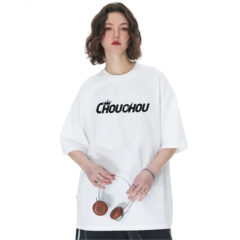 CHOUCHOUS Drop Shoulder Sleeve T Shirt Women's-11