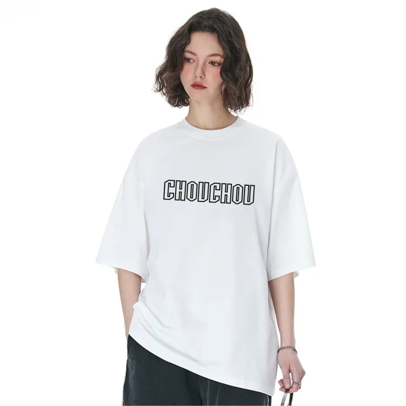 CHOUCHOUS Drop Shoulder Sleeve T Shirt Women's-11