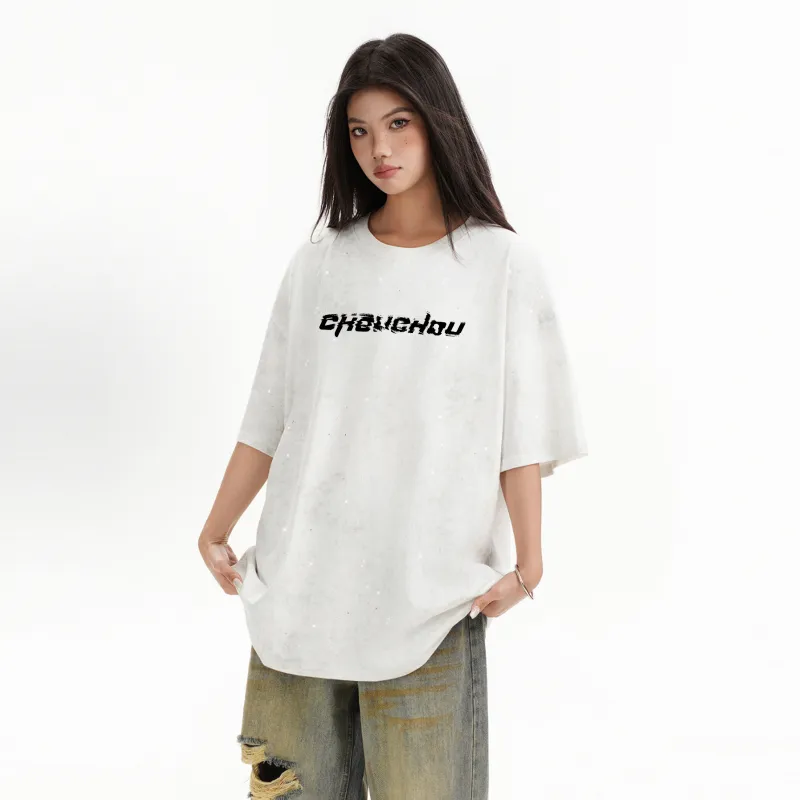 CHOUCHOUS Drop Shoulder Sleeve T Shirt Women's-6