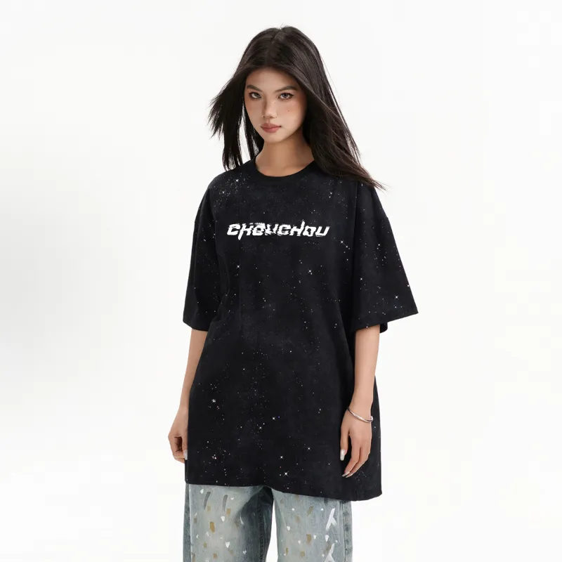 CHOUCHOUS Drop Shoulder Sleeve T Shirt Women's-3
