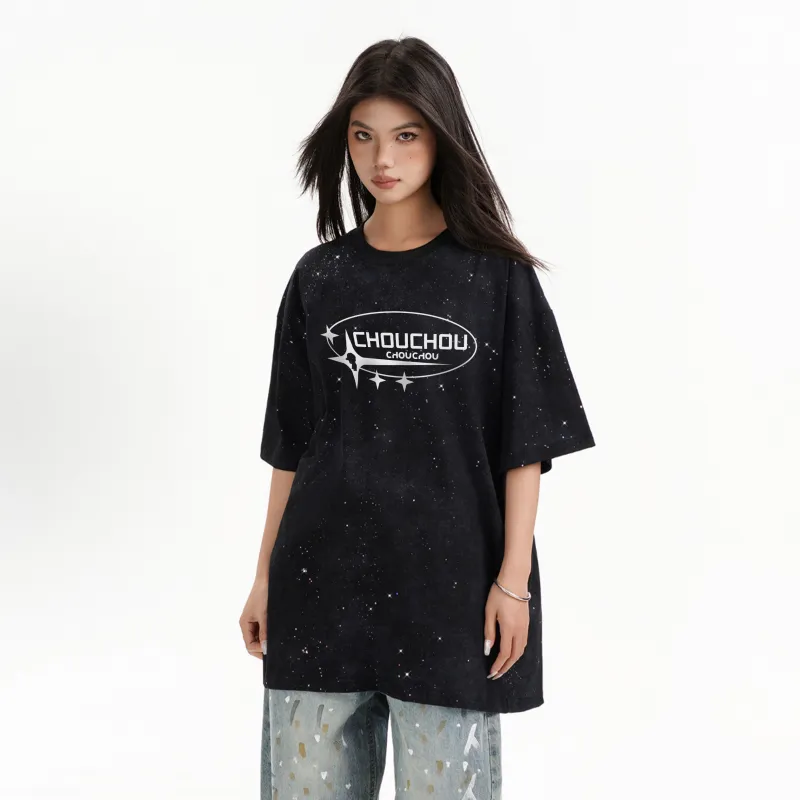 CHOUCHOUS Drop Shoulder Sleeve T Shirt Women's-2