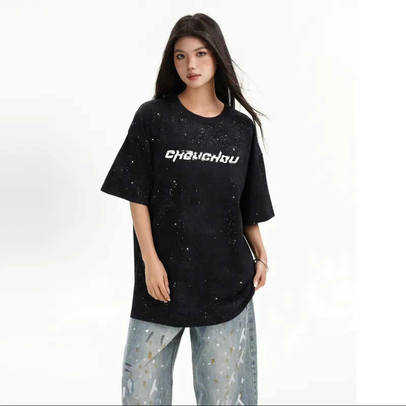 CHOUCHOUS Drop Shoulder Sleeve T Shirt Women's-2