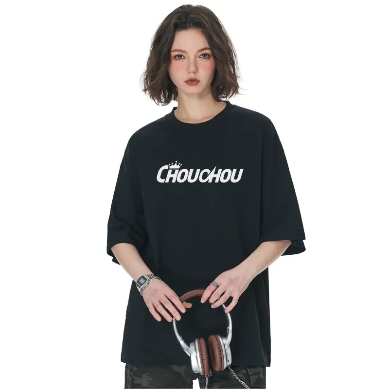 CHOUCHOUS Drop Shoulder Sleeve T Shirt Women's-6
