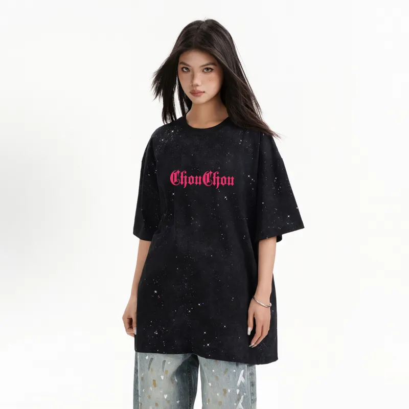 CHOUCHOUS Drop Shoulder Sleeve T Shirt Women's-3