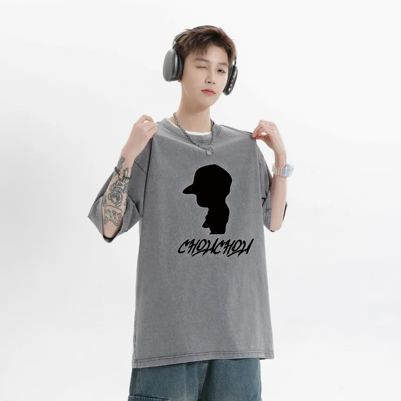 CHOUCHOUS Drop Shoulder Sleeve T Shirt Women's-5