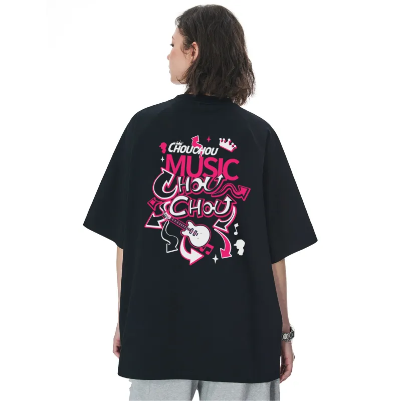 CHOUCHOUS Drop Shoulder Sleeve T Shirt Women's-2