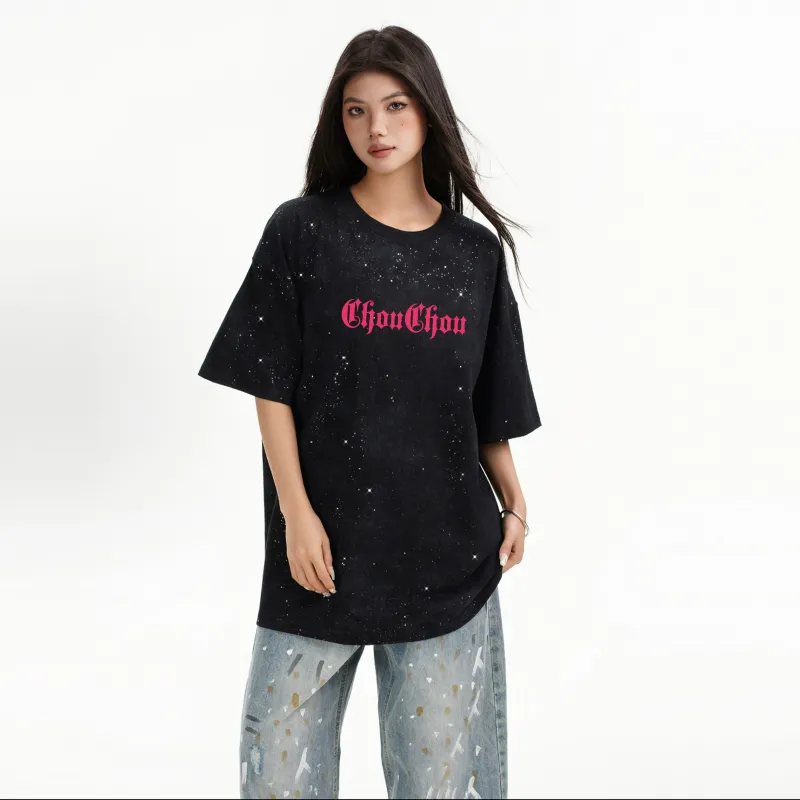 CHOUCHOUS Drop Shoulder Sleeve T Shirt Women's-2