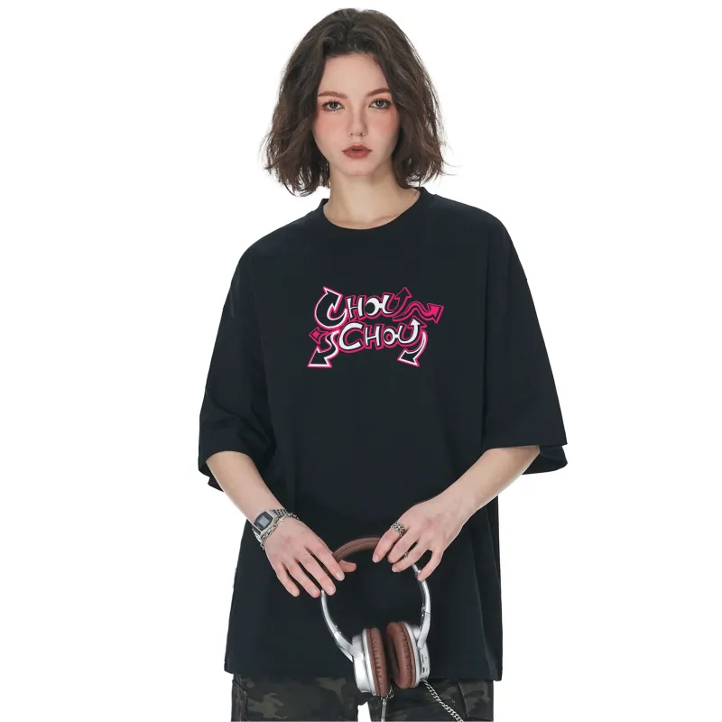 CHOUCHOUS Drop Shoulder Sleeve T Shirt Women's-4