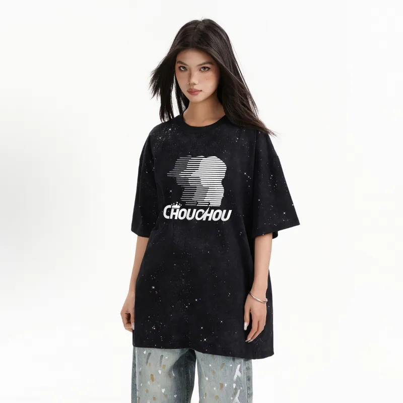 CHOUCHOUS Drop Shoulder Sleeve T Shirt Women's-3