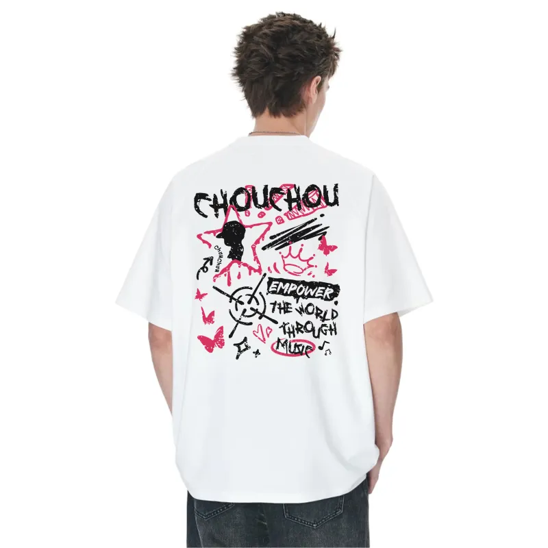 CHOUCHOUS Drop Shoulder Sleeve T Shirt Women's-9