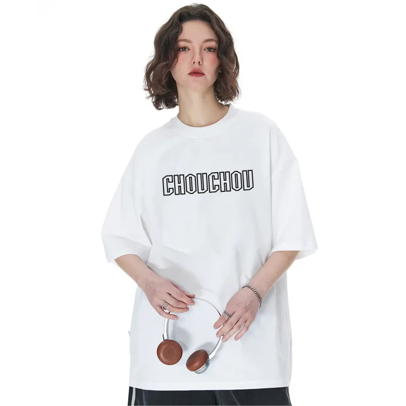 CHOUCHOUS Drop Shoulder Sleeve T Shirt Women's-10
