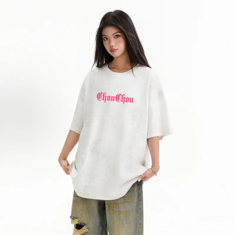 CHOUCHOUS Drop Shoulder Sleeve T Shirt Women's-6