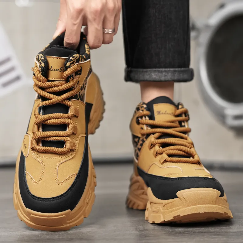 M.M Party Anti Slip Wear Resistant High Top Chunky Sneakers Men's-20
