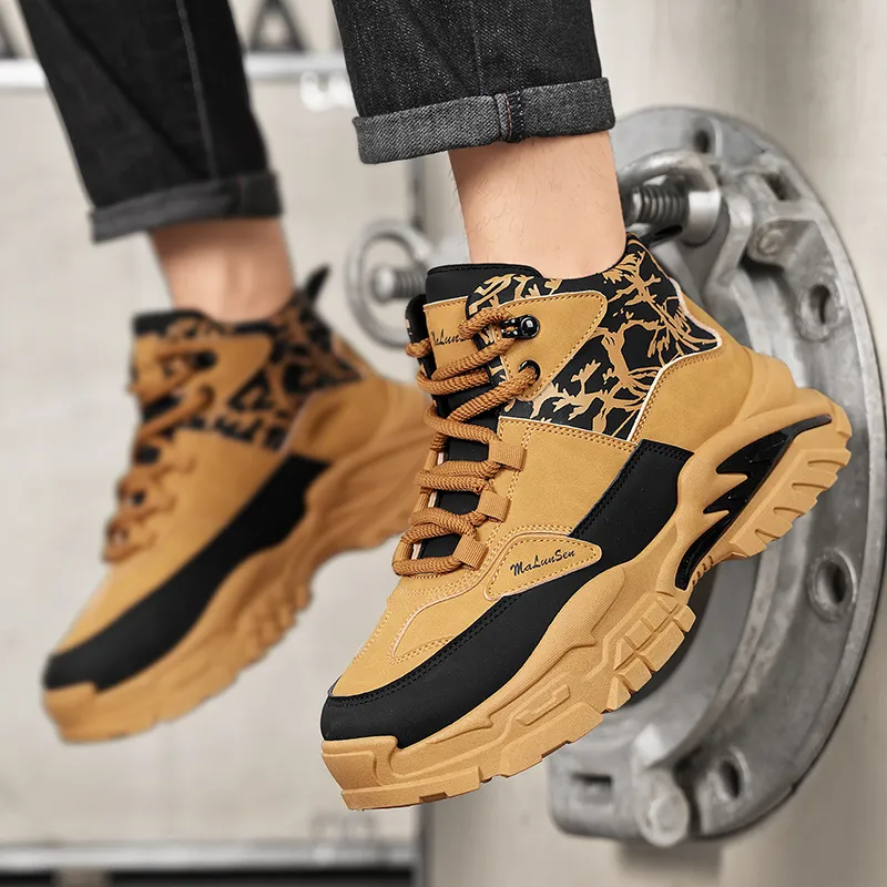 M.M Party Anti Slip Wear Resistant High Top Chunky Sneakers Men's-17