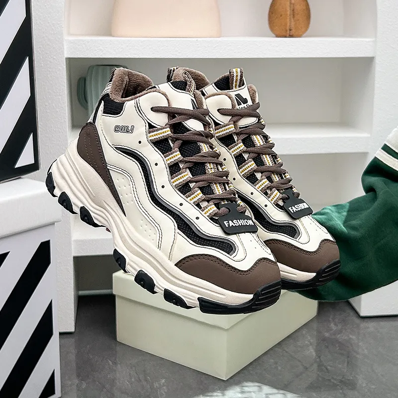 M.M Party Wear resistant And Lightweight Mid Top Chunky Sneakers Women's-1