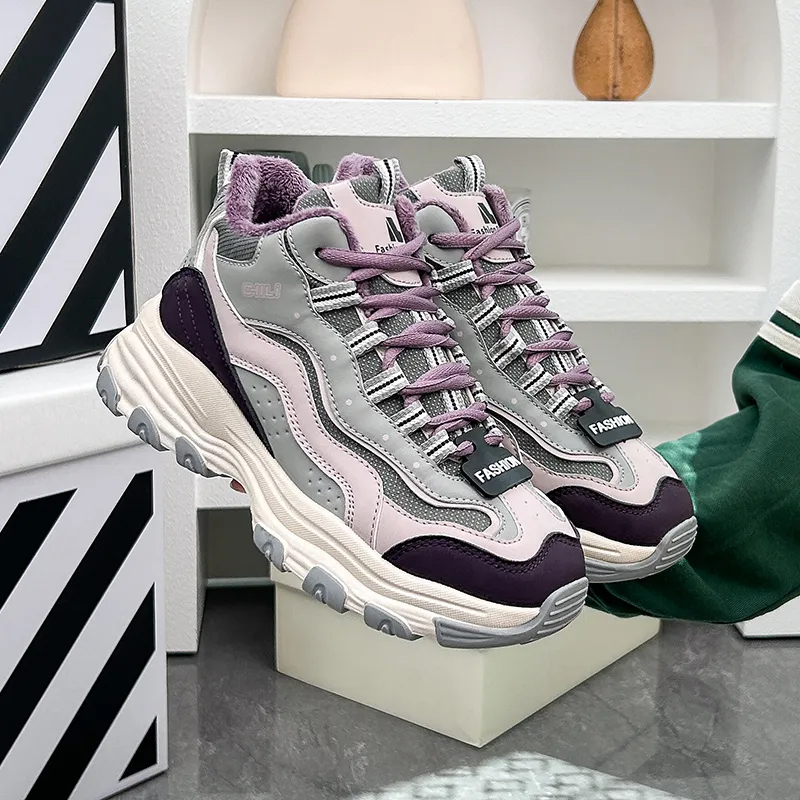 M.M Party Wear resistant And Lightweight Mid Top Chunky Sneakers Women's-10