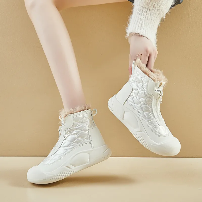 M.M Party Thermal Abrasion Resistant Short Mid Calf Snow Boots Women's-3