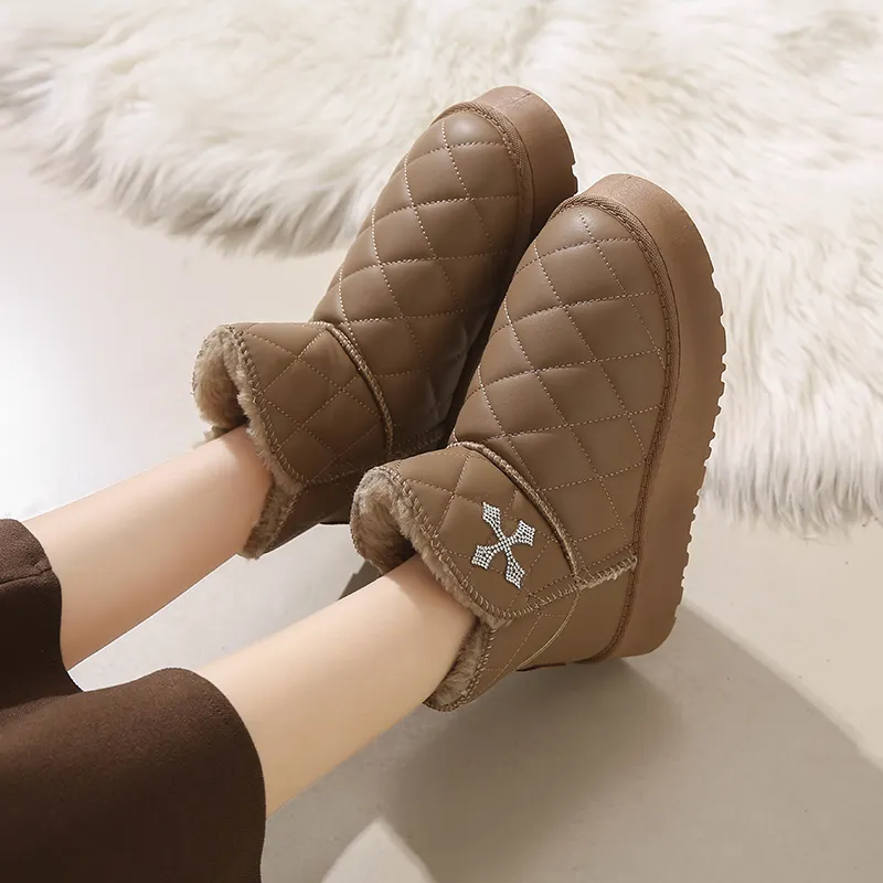 M.M Party Thermal Slip Resistant Short Snow Boots Women's-6