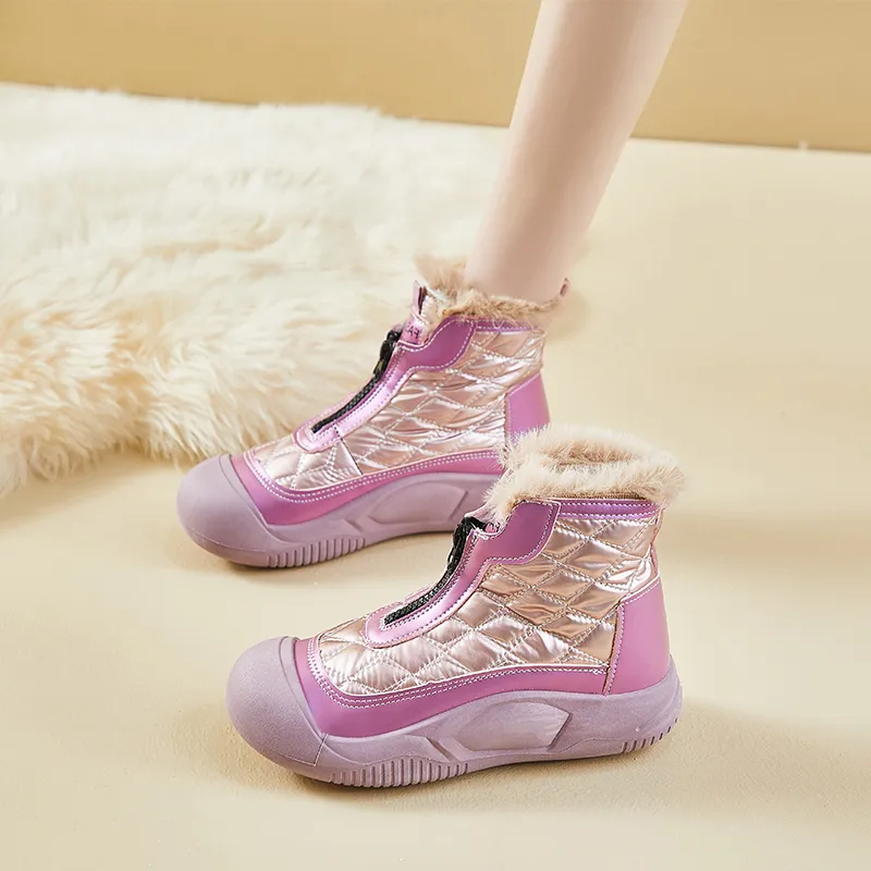 M.M Party Thermal Abrasion Resistant Short Mid Calf Snow Boots Women's-7