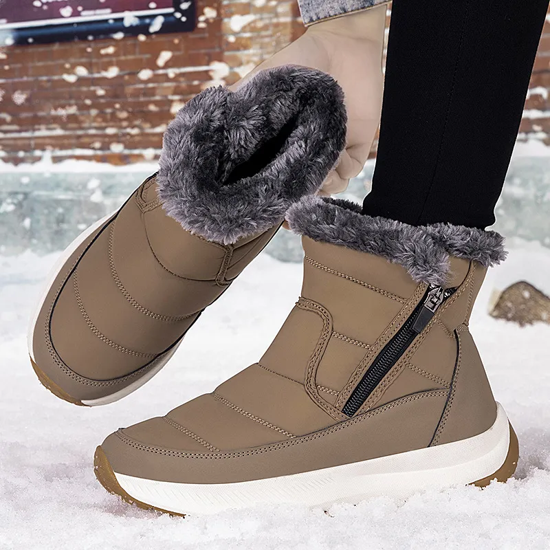 M.M Party Thermal Slip Resistant Short Snow Boots Women's-17