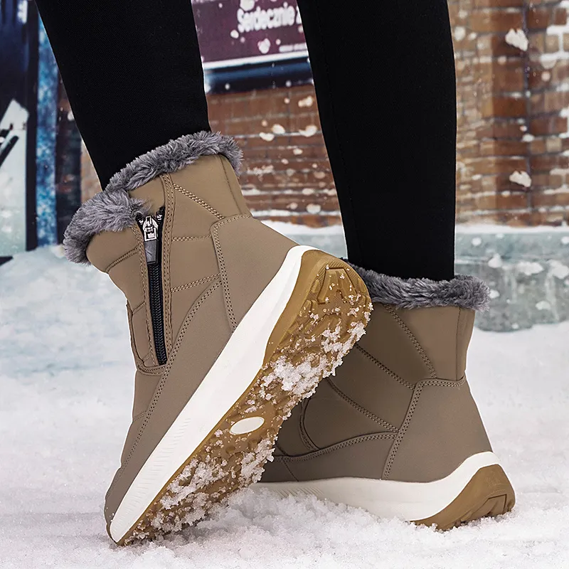 M.M Party Thermal Slip Resistant Short Snow Boots Women's-21