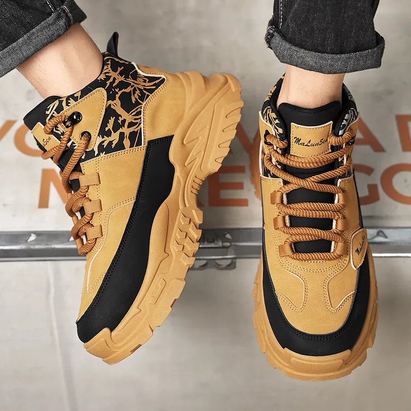 M.M Party Anti Slip Wear Resistant High Top Chunky Sneakers Men's-19
