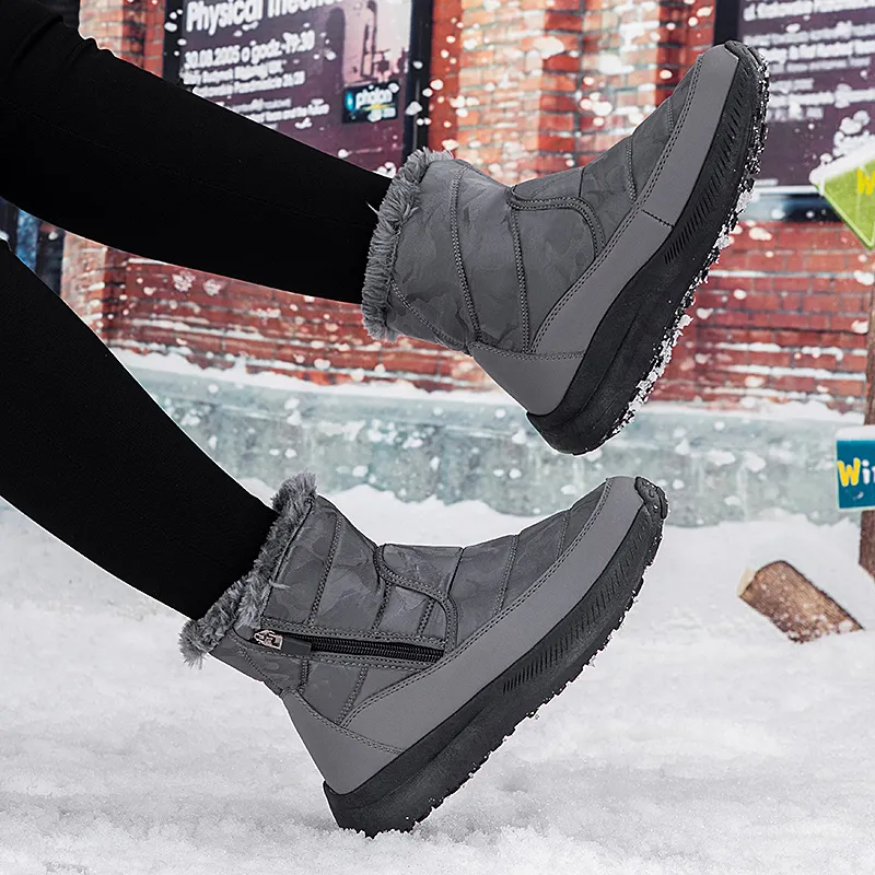 M.M Party Thermal Slip Resistant Short Snow Boots Women's-5