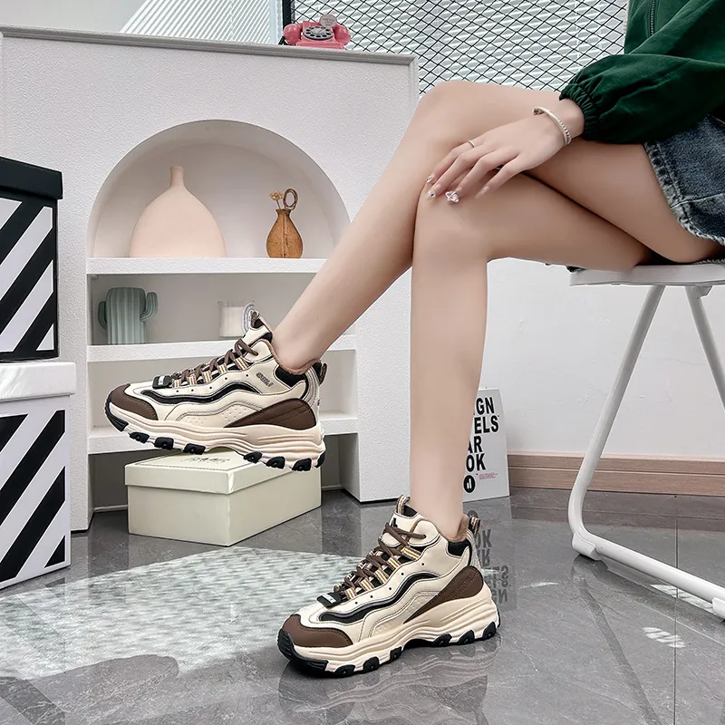 M.M Party Wear resistant And Lightweight Mid Top Chunky Sneakers Women's-4