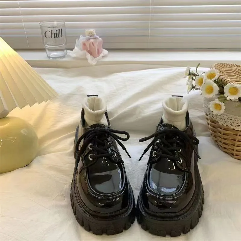 SHUXIAOBEI Casual Single Shoes Women's Black-3