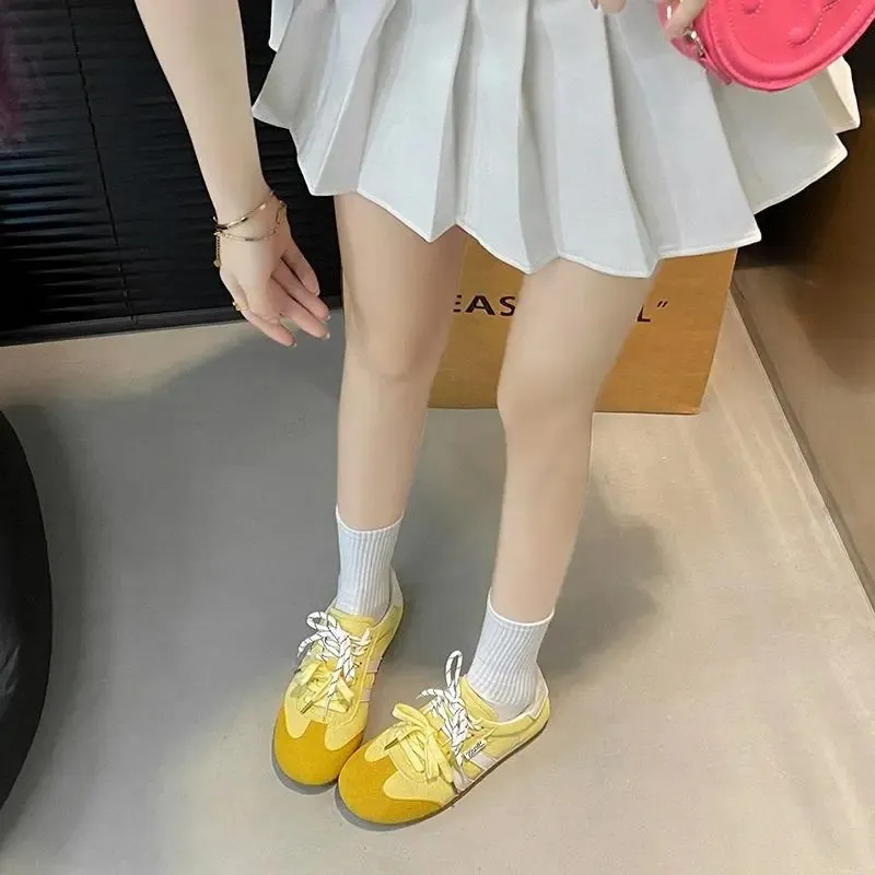 SHUXIAOBEI Chunky Ugly Cute German Army Trainers Low Top Casual Shoes Women's-5