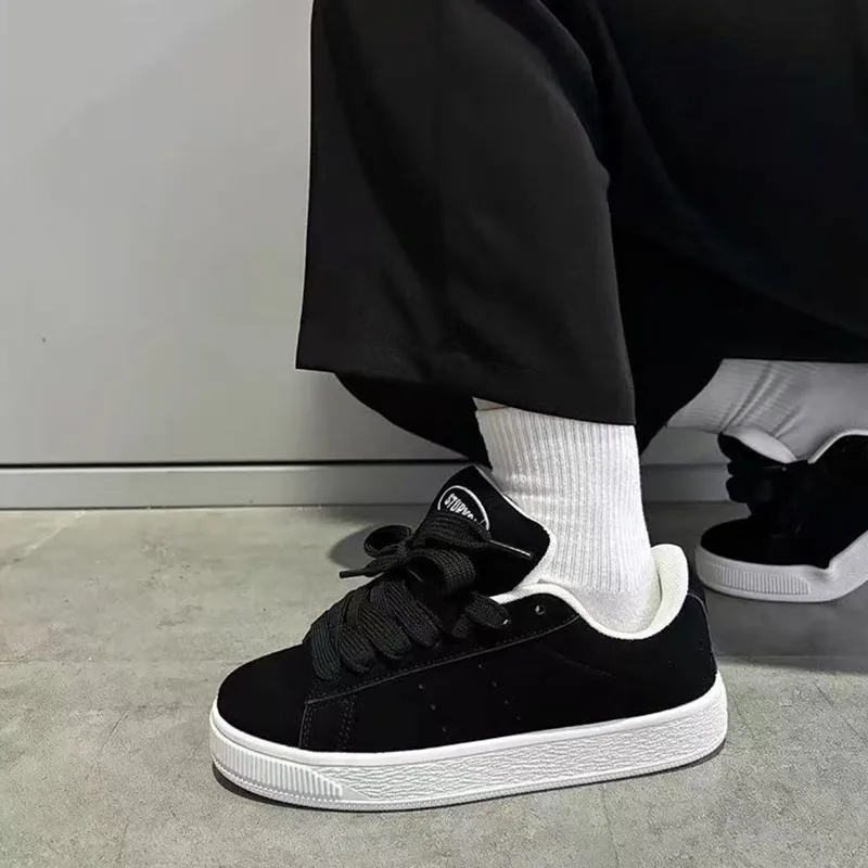 SHUXIAOBEI Classic Adorable Puffy Shoes Abrasion Resistant Low Top Skateboard Shoes, Cool Women's Women's Black-7