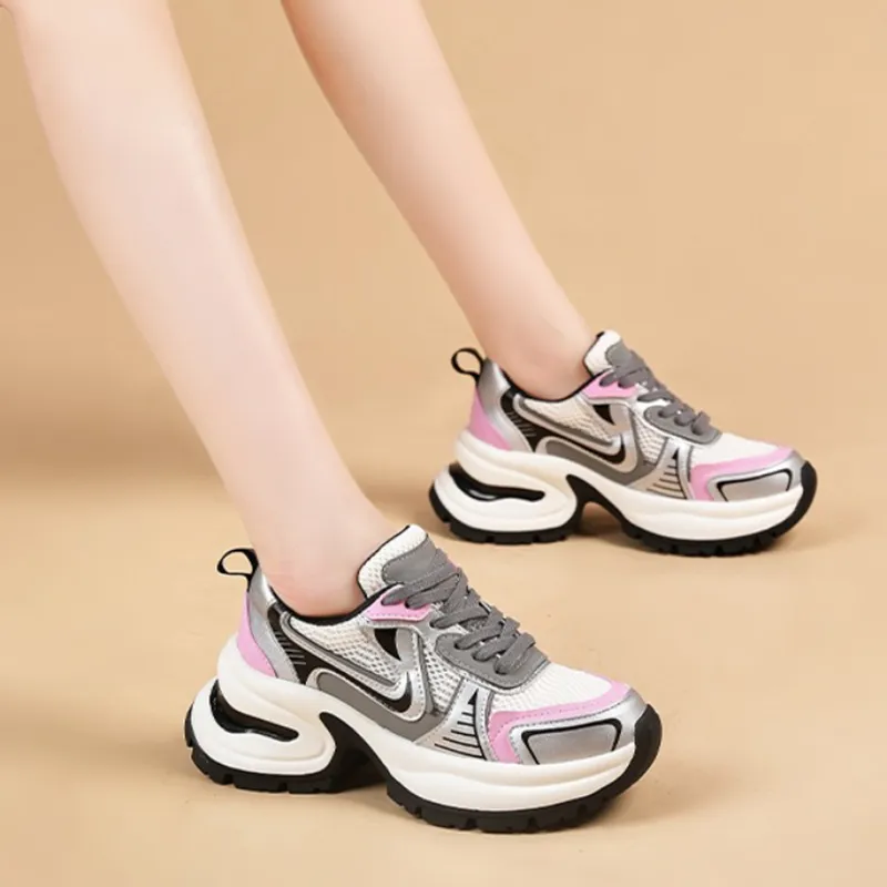 SHUXIAOBEI Low Top Chunky Sneakers Women's-5